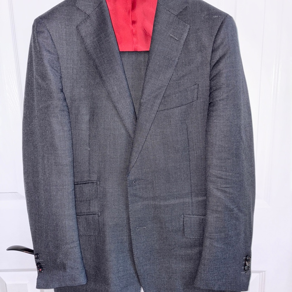 Suitsupply Black Suit with Red Lining